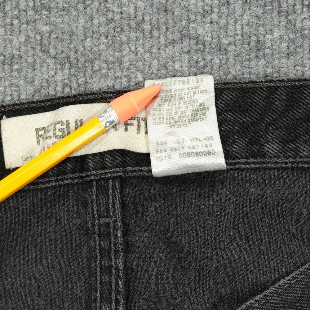 Vintage Levis 505 Mens Jeans Regular Straight Black Dark Y2K 36x32 (Tag 38x32)
